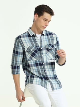 Twilight Blue Checks Shirt-S / Indigo