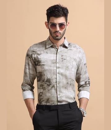 Paul Street Viscose Regular Fit Printed Full Sleeves Men's Casual Shirt - Grey ( Pack of 1 )