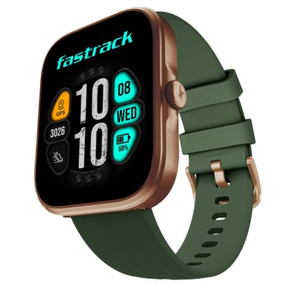Fastrack Discovery Smart Watch, 4.9 CM AMOLED Display, SingleSync BT Calling, Built-in GPS, 100+ Multisport, Auto Recognition of Multisport, 5 Days Battery Life, 100+ Smartwatch Faces (Green) Fastrack Discovery Smart Watch, 4.9 CM AMOLED Display, SingleS