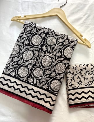 Mul cotton sarees Bandblock bagru print..