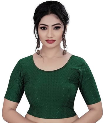 THE PRIVATE LABLE Green Readymade without Pad Lycra Women's Blouse ( Pack of 1 )