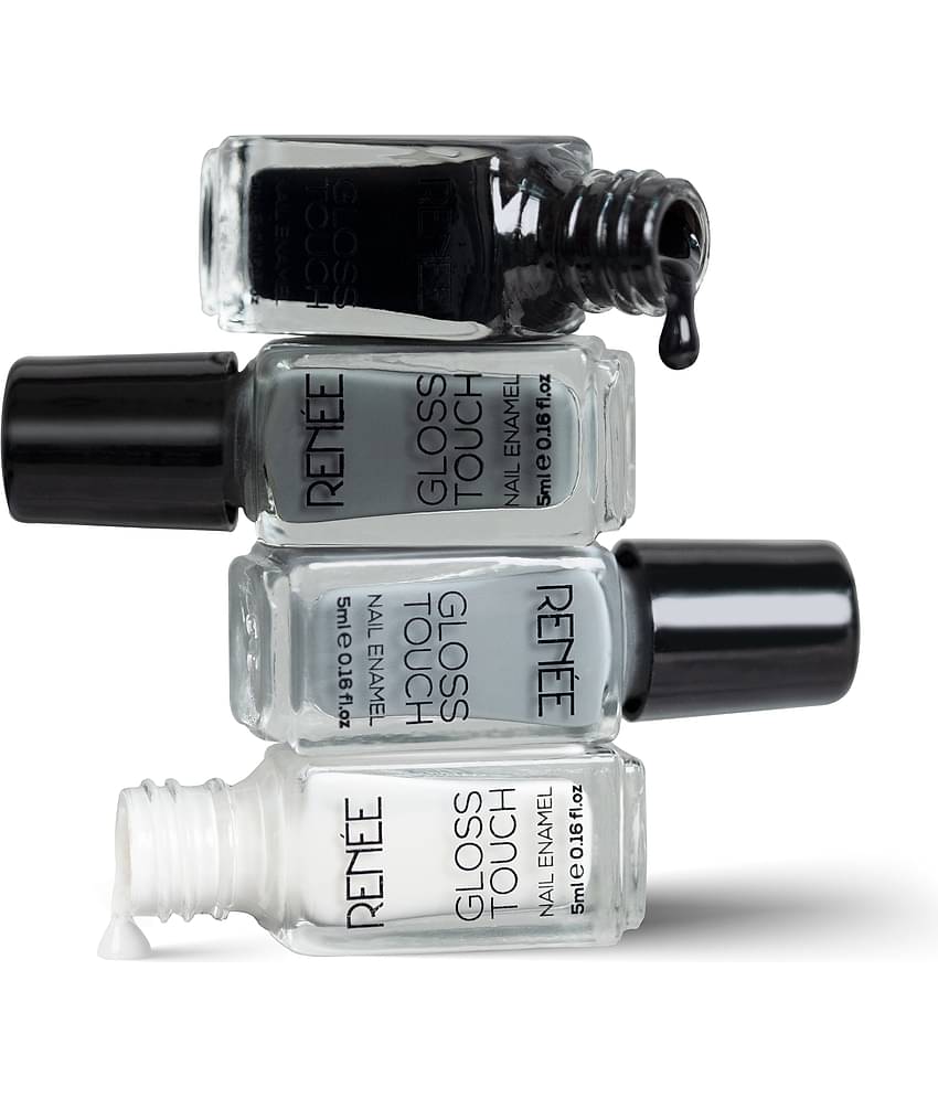 RENEE Gloss Touch N Vacay Vibes Nail Enamels Combo, Glossy & Long-Lasting, Pack of 4