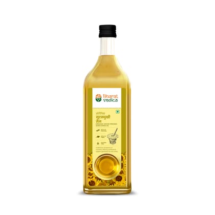 Bharat Vedica Wood Pressed Organic Sunflower Oil, 1 L