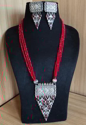 Antique Long Oxidised Necklace for Parties | Sarichka Fashion
