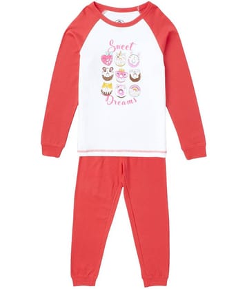 Cub Mcpaws Pack of 1 Girls Cotton Nightsuit Set ( Red )