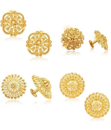 Vighnaharta Sizzling Chunky Alloy Gold Plated Stud Earring Combo set For Women and Girls ( Pack of- 4 Pair Earrings)-VFJ1124-1086-1146-1125ERG