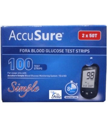 ACCUSURE 100 Simple Strips Pack Only(Pack of 2X50)