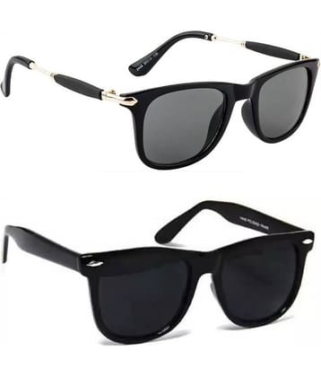 Elligator Multicolor Rectangular Sunglasses ( Pack of 2 )