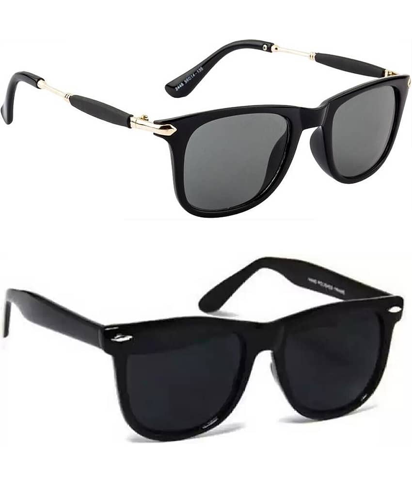 Elligator Multicolor Rectangular Sunglasses ( Pack of 2 )