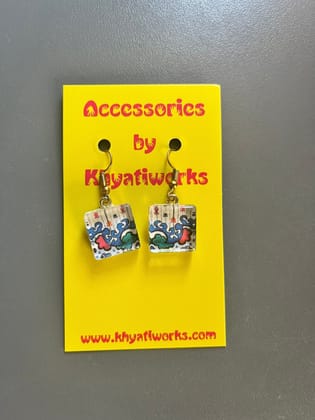 WATER-WAVE glass Earrings