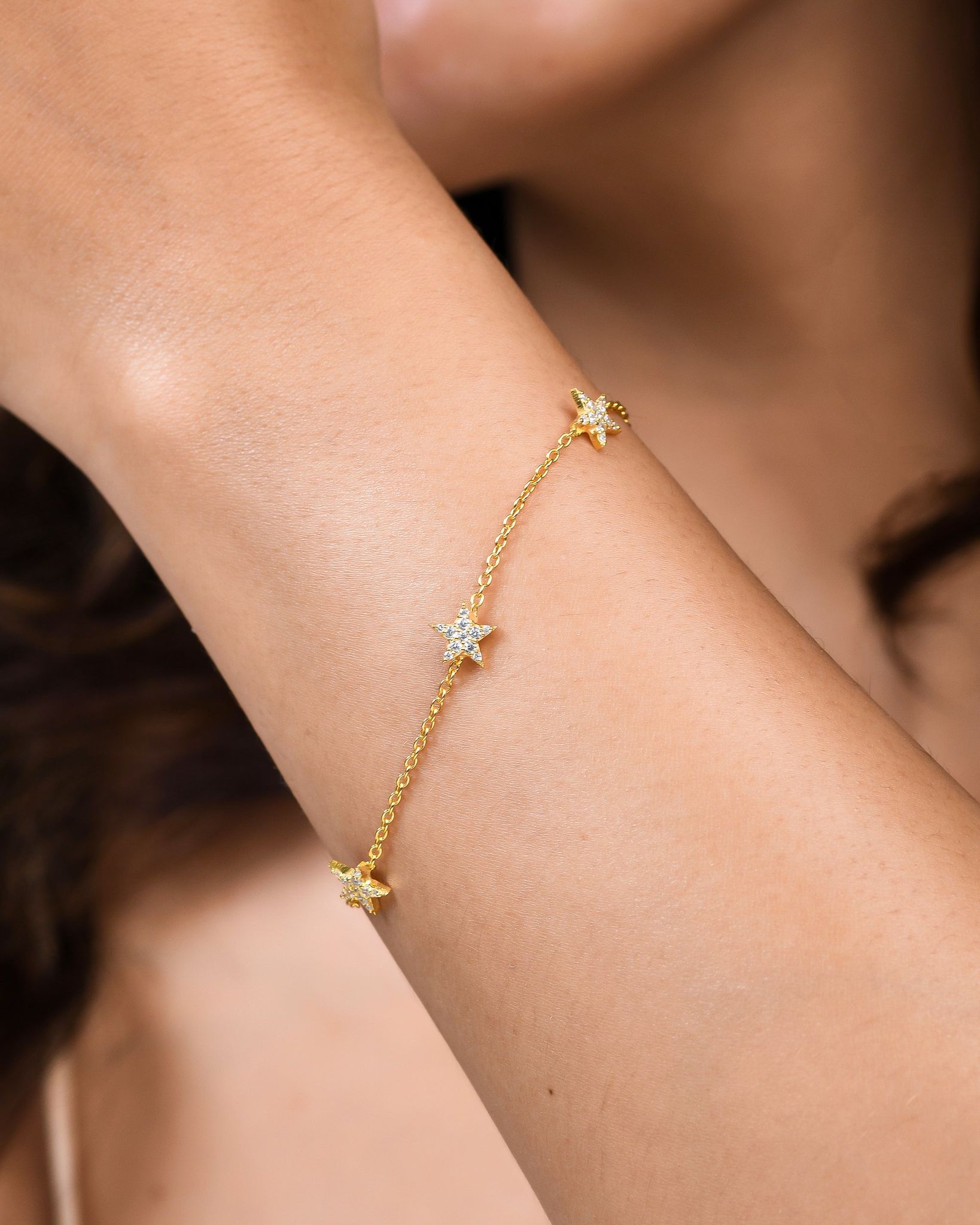 Twinkle Star Bracelet-18k Gold Plated / 5.5" + 1"