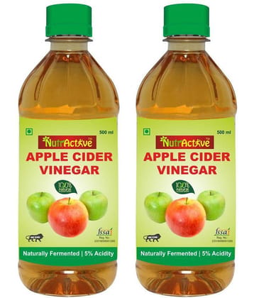 NutrActive Filtered Apple Cider Vinegar | 100% Natural 1000 ml Unflavoured Pack of 2