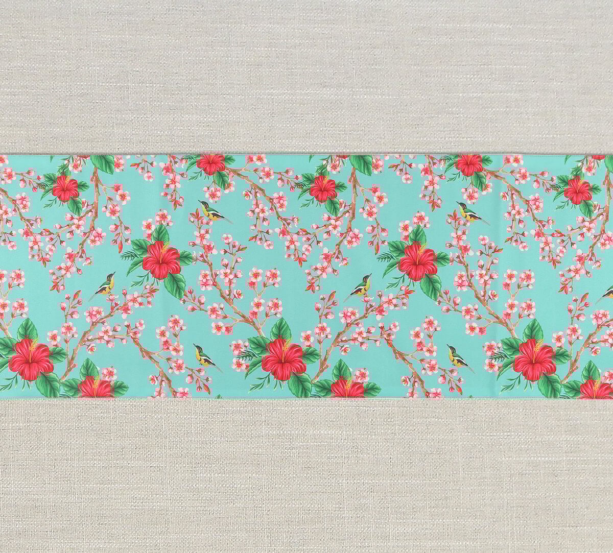 India Circus Perching Floral Paradise 56 X 14 Table And Bed Runner