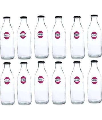 Afast Glass Storage Bottle, Clear, Pack Of 12, 300 ml