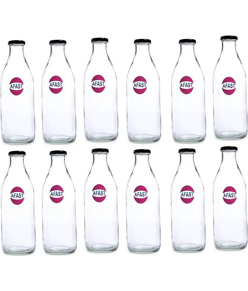 Afast Glass Storage Bottle, Clear, Pack Of 12, 300 ml
