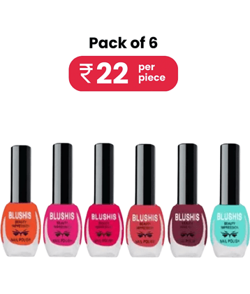 BLUSHIS Multicolor Long Stay Trendy Colors Nail Polish Combo set (Pack of 6)