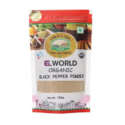 Elworld Agro & Organic Food Products Black Pepper Powder 100g Elworld Agro & Organic Food Products Black Pepper Powder 100g
