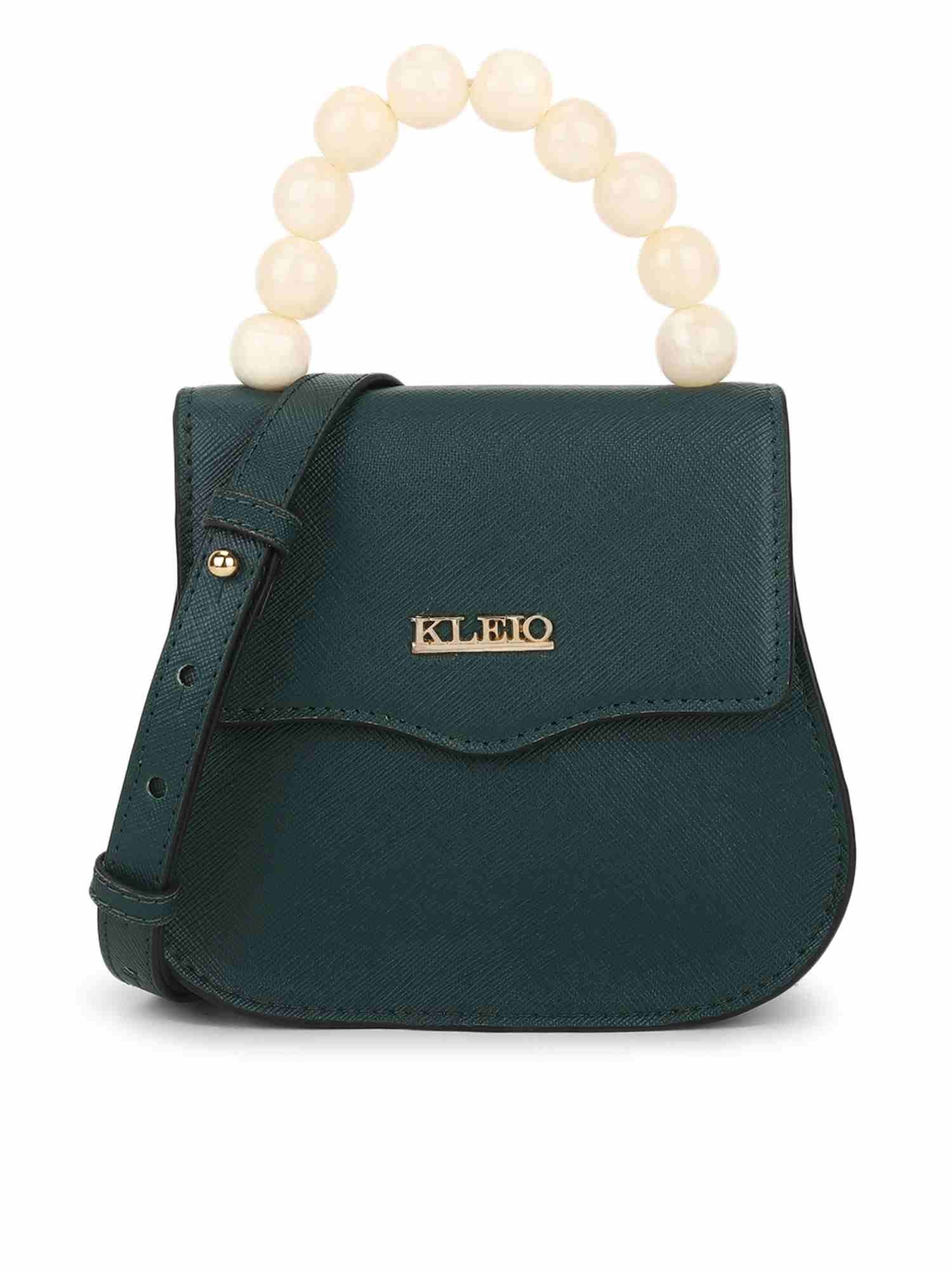 Beaded Handle Bag (XS)-Dark Green