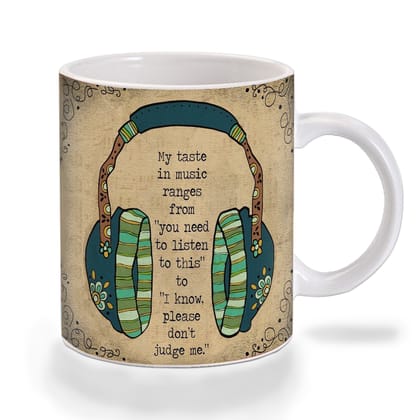 Multicolor My Taste In Music Ceramic Mug