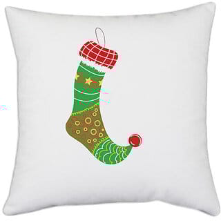 UDNAG White Polyester Christmass, Christmas Stocking Pillow Cover (16 Inch X 16 Inch)