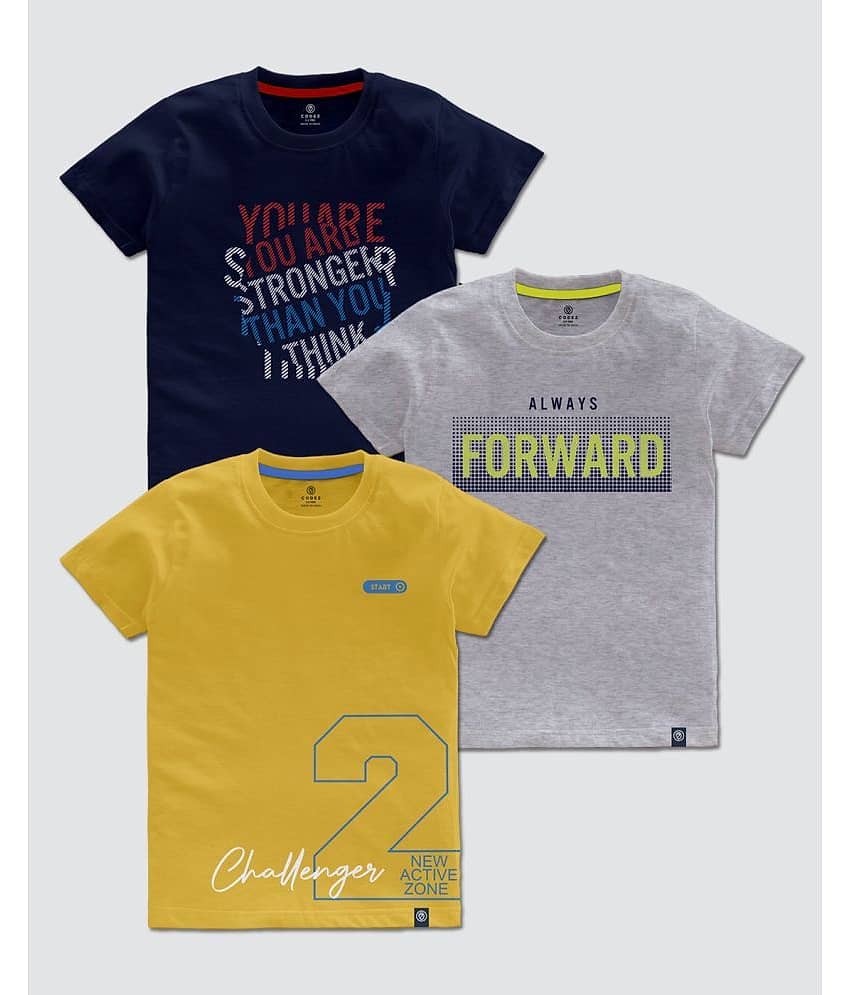 CODEZ Pack of 1 Boys Cotton Blend T-Shirt ( Multi Color )