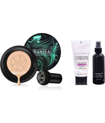 Lenon Sun Su Nisa BB & CC Cream With Sponge & Primer, Fixer Pack of 3