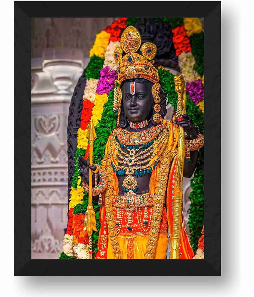 Saf Shree Ram Lala Religious Wall Hanging Painting With Frame