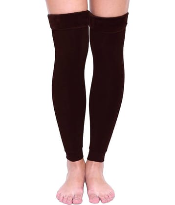 Infispace Pack of 1 Woollen Women's Solid Leg Warmer ( Brown )
