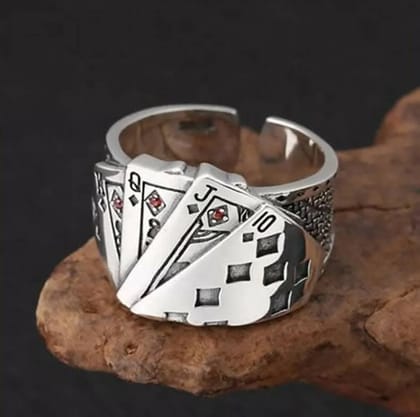 Pinapes Design Silver Ring Adjustable Fit for Women & Girls Pinapes Design Silver Ring Adjustable Fit for Women & Girls