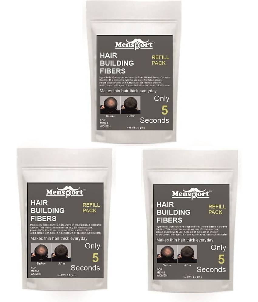 Mensport Hair Building Fibers Instant Fuller Hair 25 gm Pack of 3