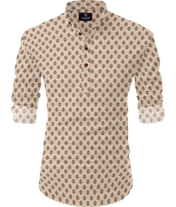 Nofilter Beige Cotton Blend Men's Regular Kurta ( Pack of 1 )