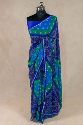 Exquisite Georgette Bandhani Border Saree