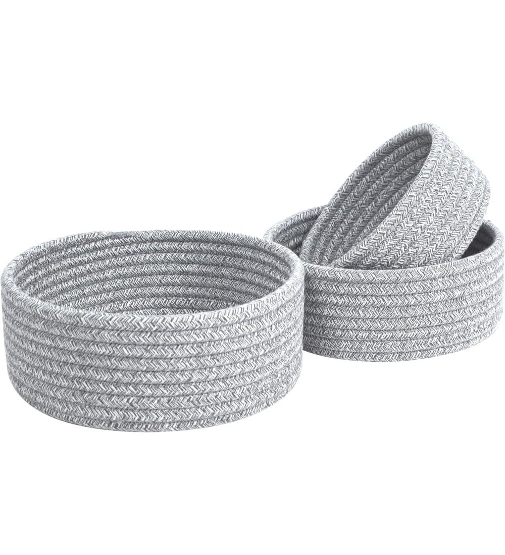 Generic Cotton 8x3 Inch Kidi Round 3 Set Bedside Organizer With Out Lid (Gray)-PID66371