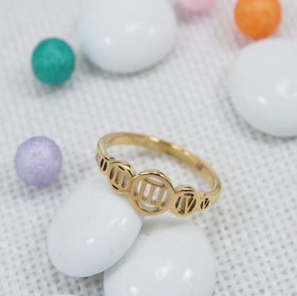 Stainless Steel Gold/Silver Plated Roman Numerals Finger Rin