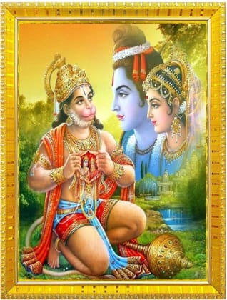 NOKKES Hanuman Bajrangbali Hanumanji Maruti Golden 5X7 Inch Photo Frame_AQW22