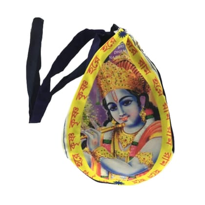 MAYAPURI Lord Krishna Printed Mala Japa Bag/Chanting Bag/Japa Bag with Zip Pocket (Pack of 1)