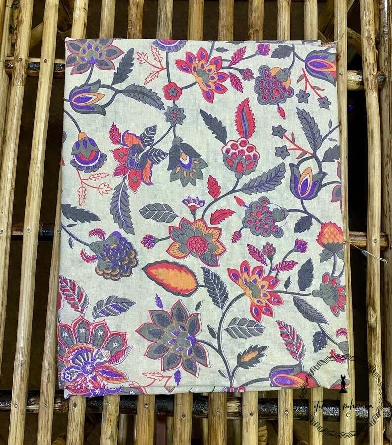 Elegant Unstitched Khadi Cotton Fabric for Kurtas-Floral