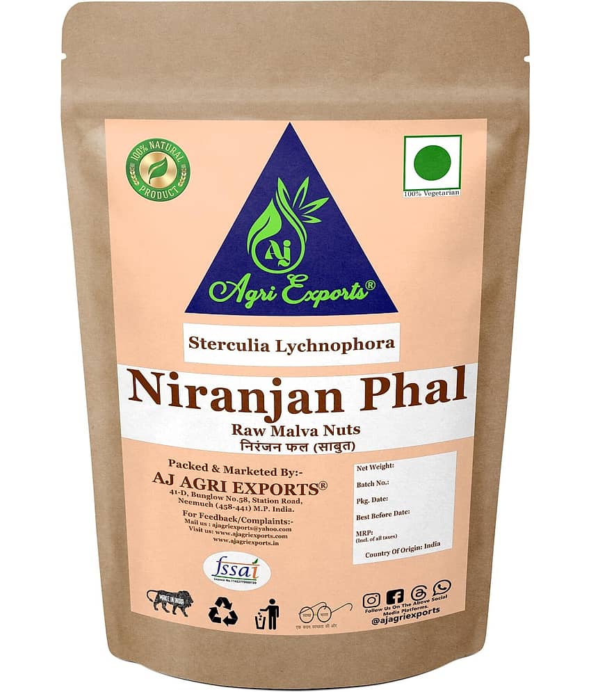 AJ AGRI EXPORTS Niranjan Phal - Malva Nuts - China Nuts - Sterculia Lychnophora 50 gm