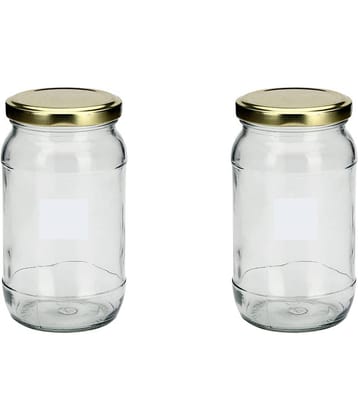 AFAST Coockes Jar Glass Transparent Cookie Container ( Set Of 2 )