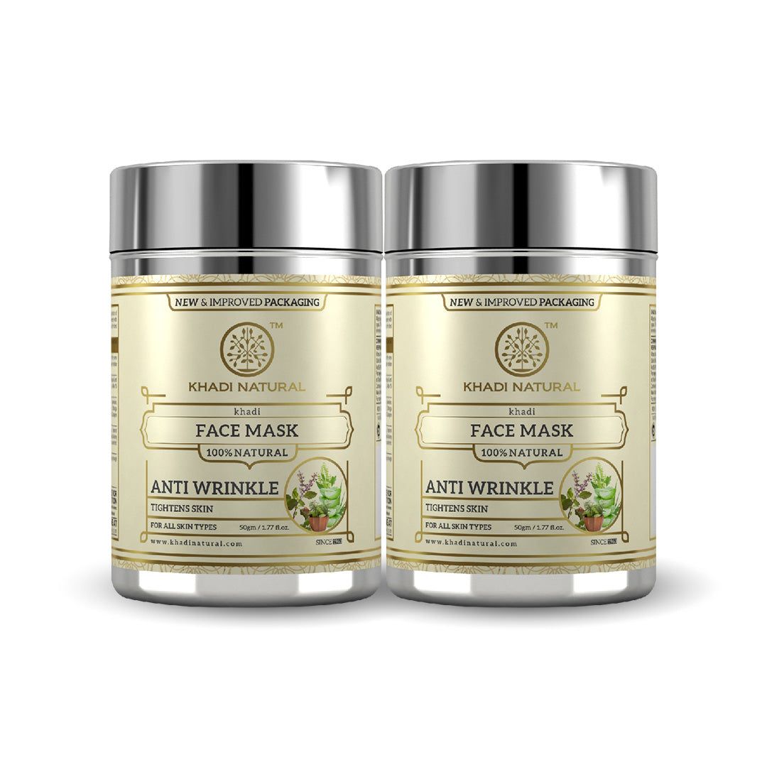 Khadi Natural Anti Wrinkle Face Mask Combo Pack Of 2 - 50gm Each Sale