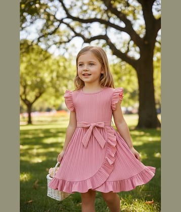 Mullick the designer Cotton Blend Frock For Girls ( Pack of 1 , Peach )