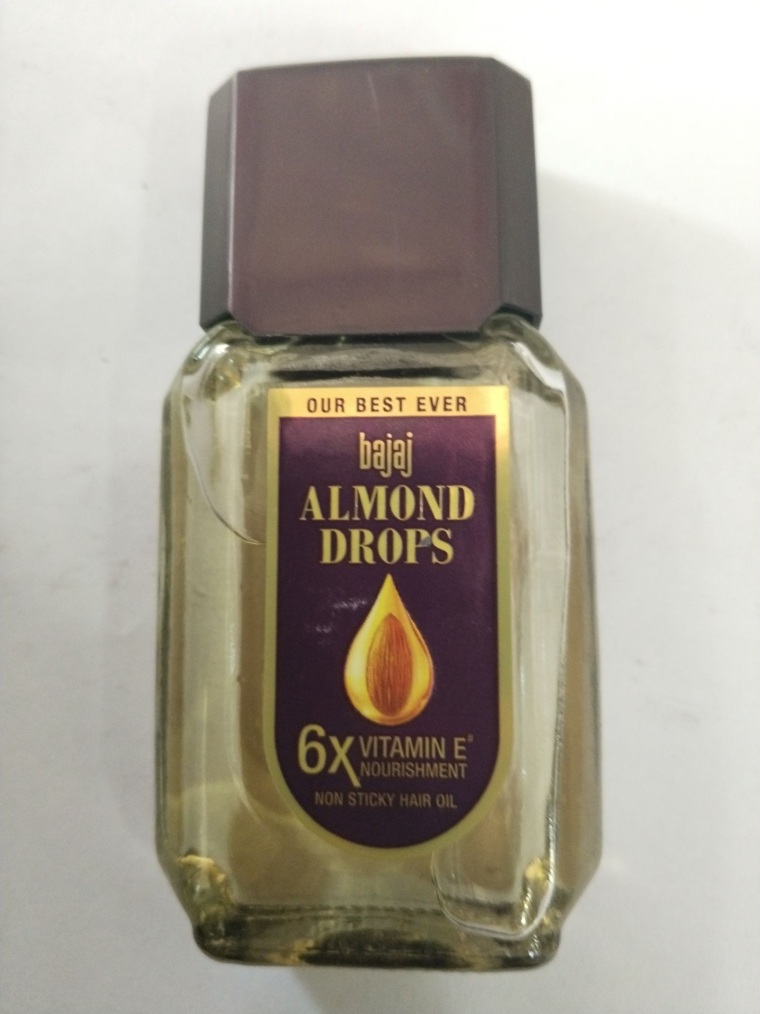 Bajaj Almond Drops 6x vitamin e Nourishment Non sticky hair oil 