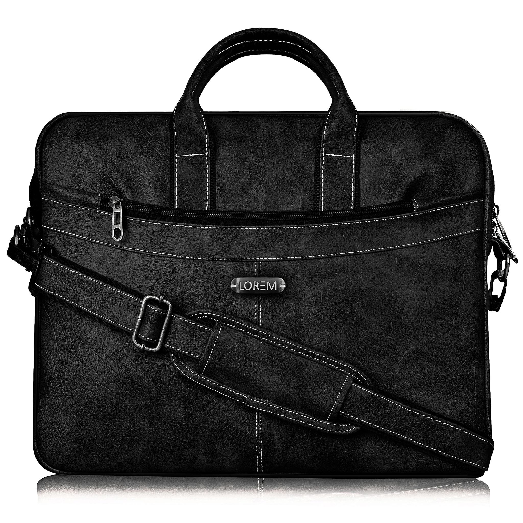 LOREM Tan Color Faux Leather 10L Laptop Messenger Bag For Men & Women BG14