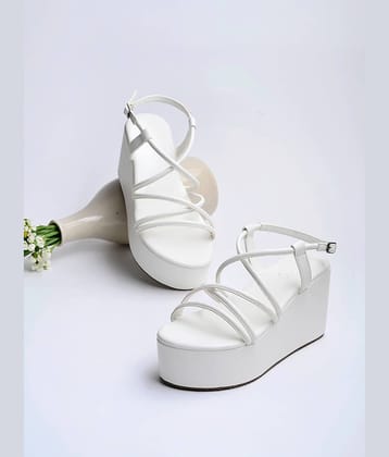 Shoetopia Multi Straps Casual Black Flatforms & Girls