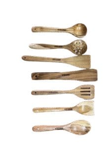 Handicraft Exim Wooden Kitchen Utensil Set (7-Piece) | Natural & Durable | Daily Cooking