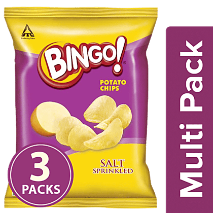 Bingo Potato Chips Original Style - Salt Sprinkled, 3x52 g Multipack
