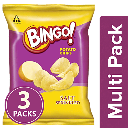 Bingo Potato Chips Original Style - Salt Sprinkled, 3x52 g Multipack