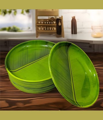 Inpro 12 Pcs Melamine Dark Green Half Plate