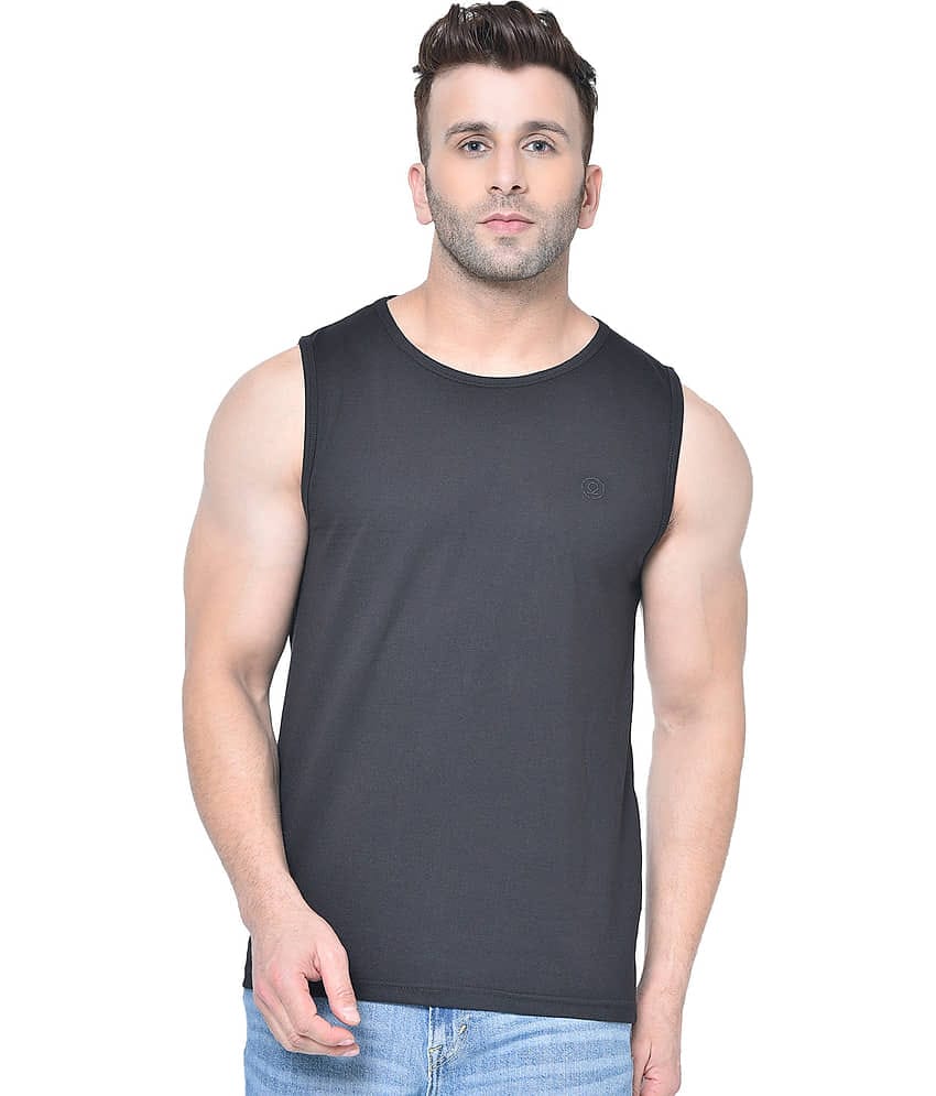Chkokko Pack of 1 Cotton Gym Vest For Men ( Dark Green )