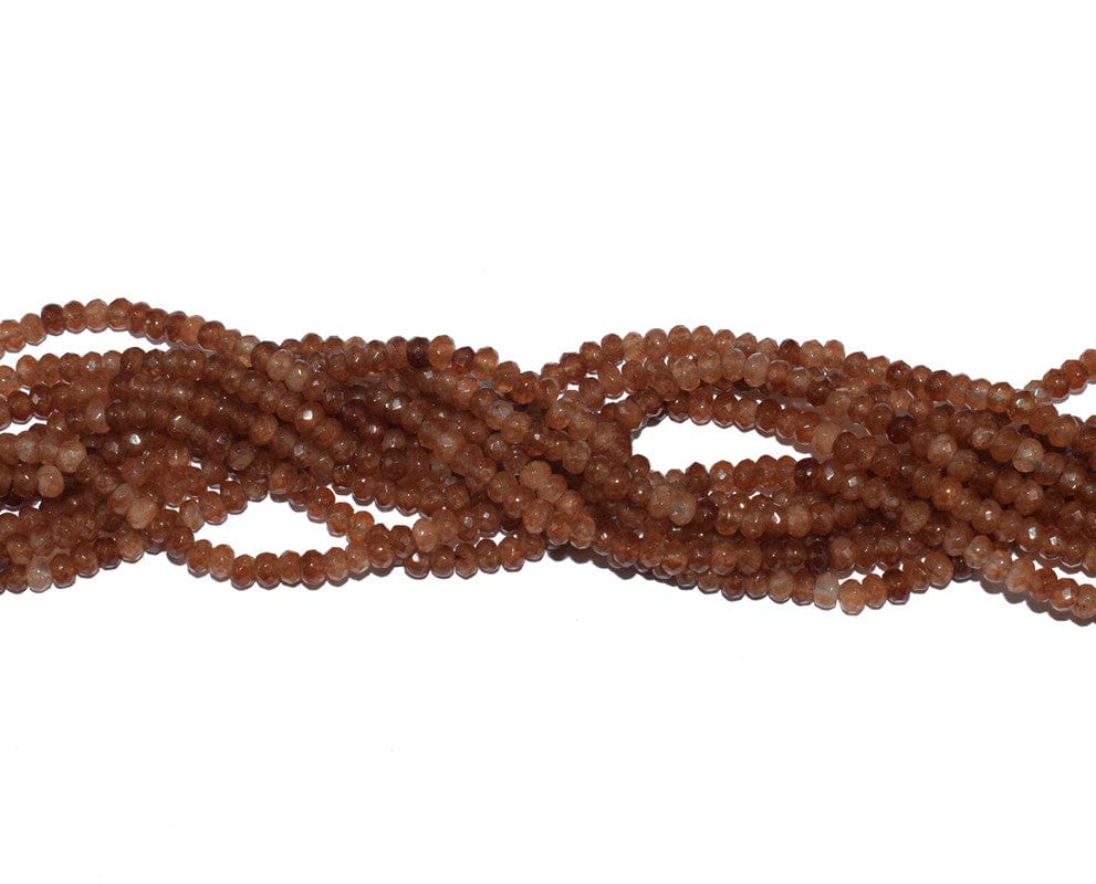 Gemstone Faceted Roundel Agate Loose Beads , 3X4 MM , FDB-037-Per String of Approx 115 PCS / 3X4 MM